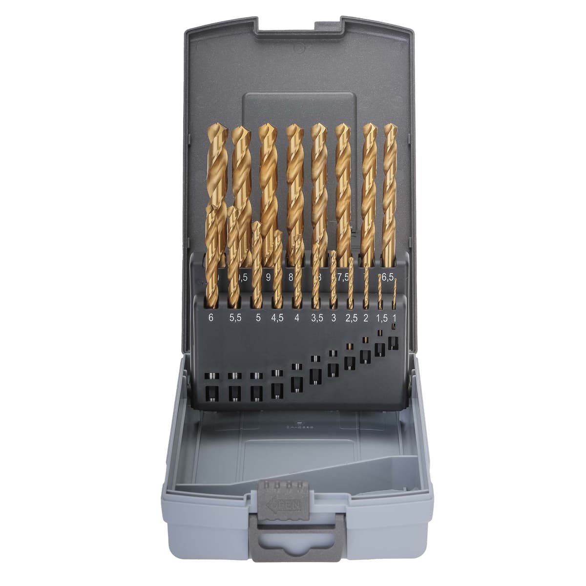 Набор сверл RUKO HSS-G TiN 118° DIN338 1,0-10,0 мм 19 шт 250214TRO