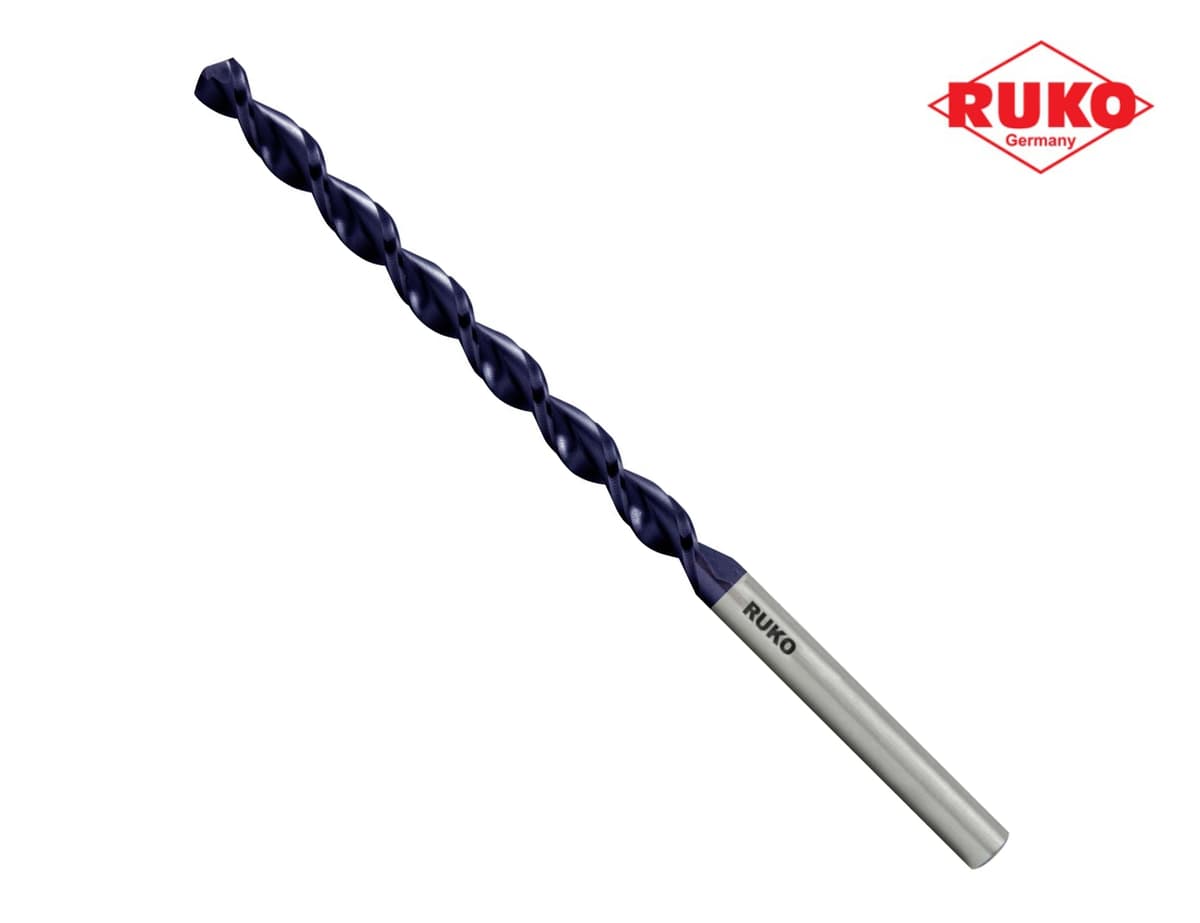 Сверло удлиненное по металлу RUKO TL3000 HSSE-Co5 TiALN 2,5x95/62 мм DIN340 h8 10xD 130° 253025F