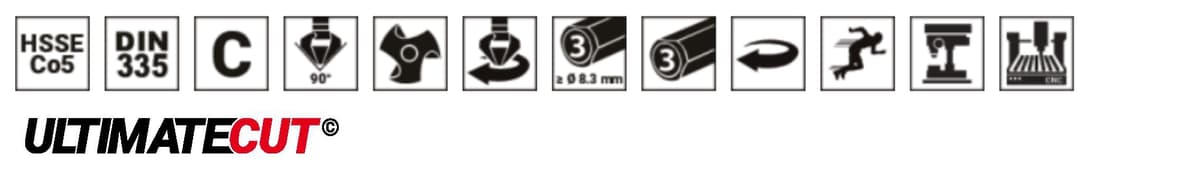 Зенковка RUKO UltimateCut ц/х 90° 20,5 мм HSSE-Co5 3z DIN335C L63 мм Ø10 мм 102781E