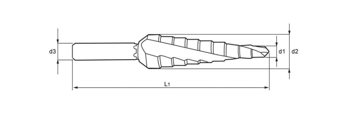 Сверло ступенчатое по металлу RUKO UltimateCUT FlowStep HSS-G RUnaTEC 6,0-30,0 мм 12 ступ. L=94,5 мм d=10 мм 101652P