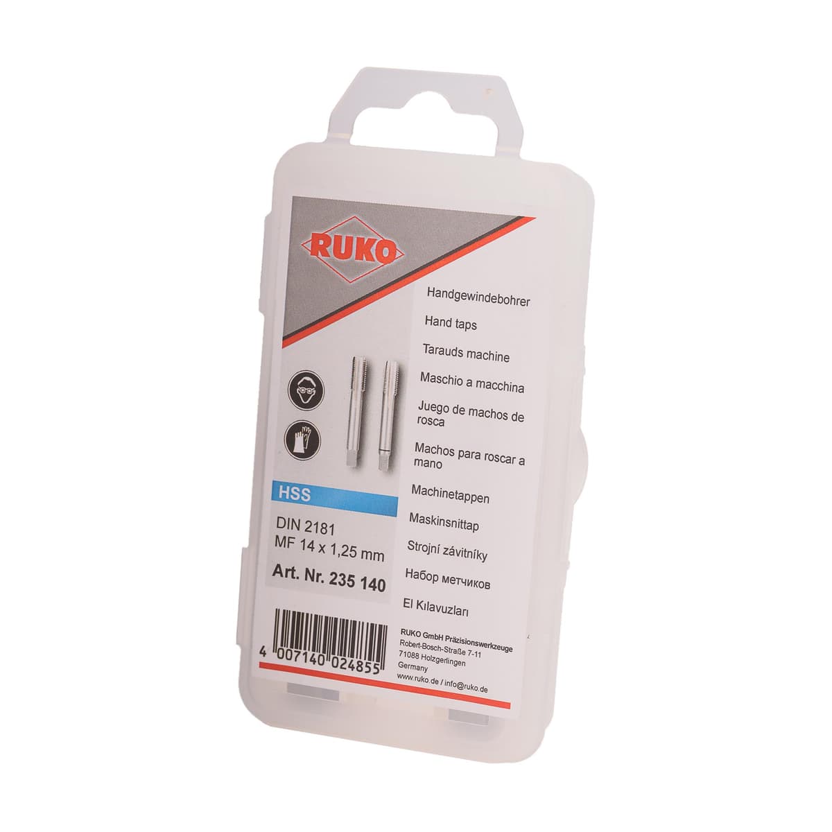 Набор метчиков RUKO HSS-G DIN2181 6h метрическая резьба М14х1,25 мм 2 шт 235140