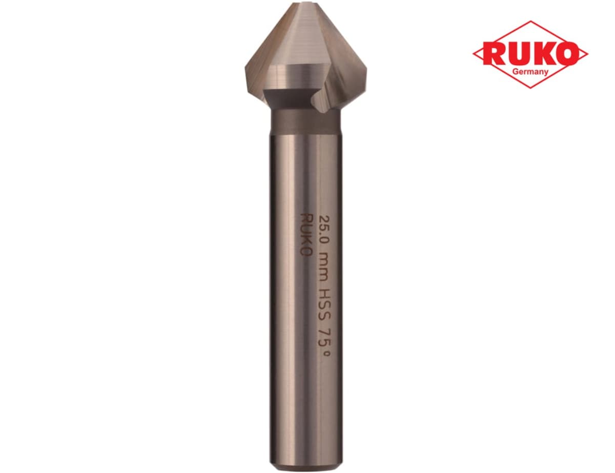 Зенковка RUKO ц/х 75° 25,0 мм HSS-G 3z L71 мм Ø10 мм 102227