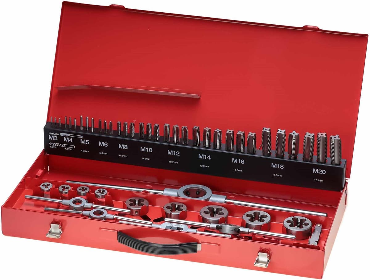 Набор метчиков и плашек RUKO 54 предмета HSS-G M3-M20 245040