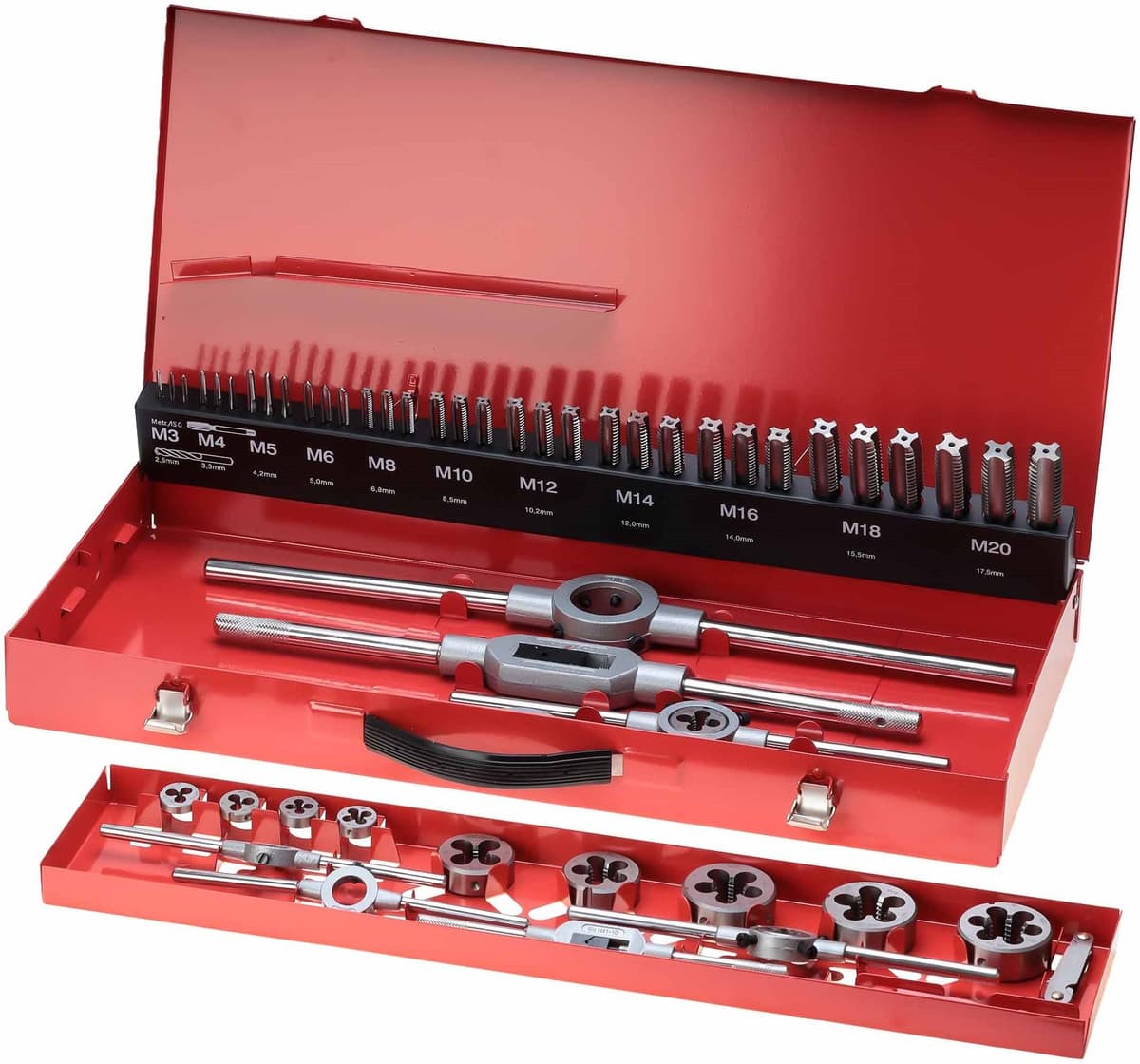 Набор метчиков и плашек RUKO 54 предмета HSS-G M3-M20 245040