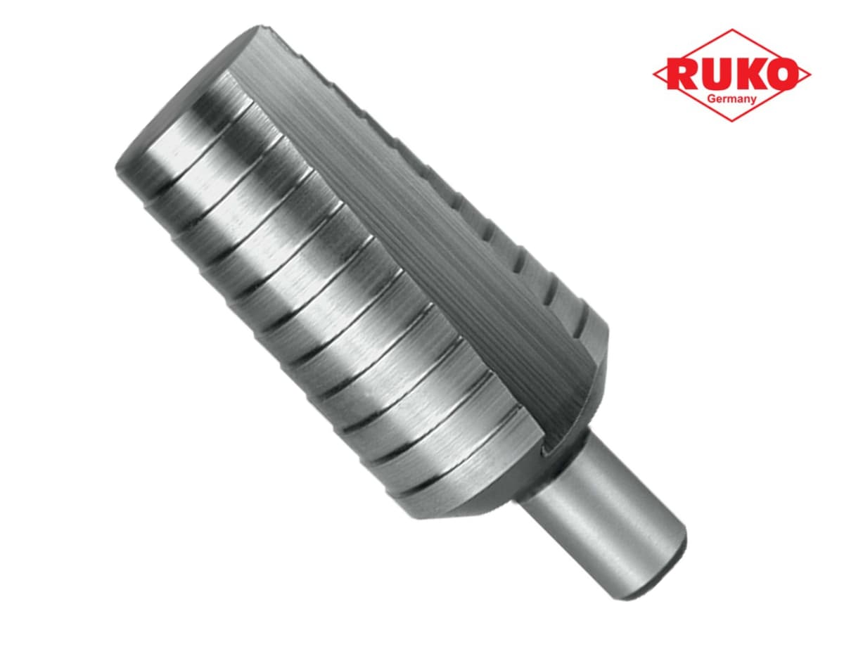 Сверло ступенчатое без острия RUKO HSS-G 20,0-30,0 мм 11 ступ. L=78 мм d=10 мм 101362