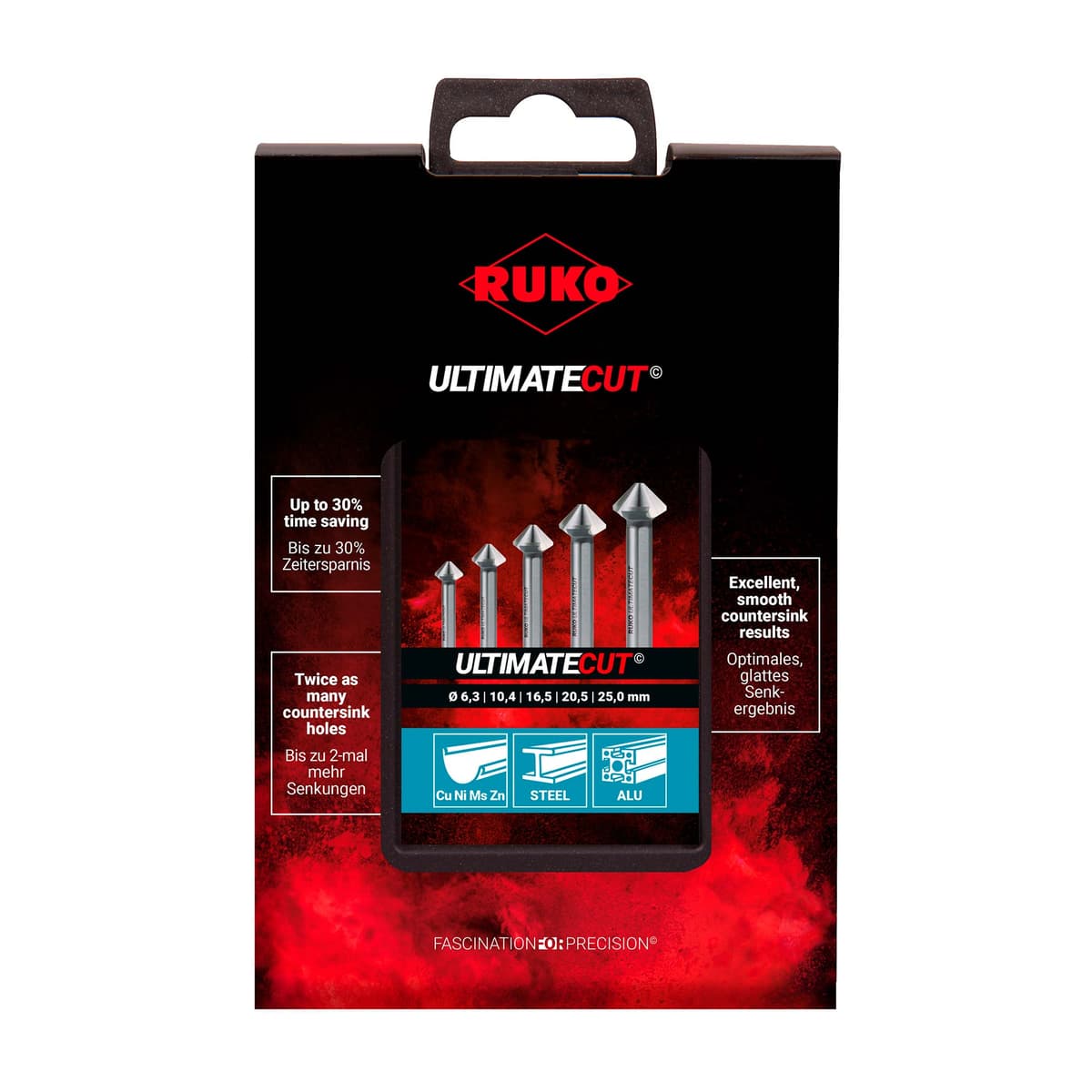 Набор зенковок RUKO UltimateCut 90° 6,3-25 мм HSS-G 3z 5 шт 102791RO