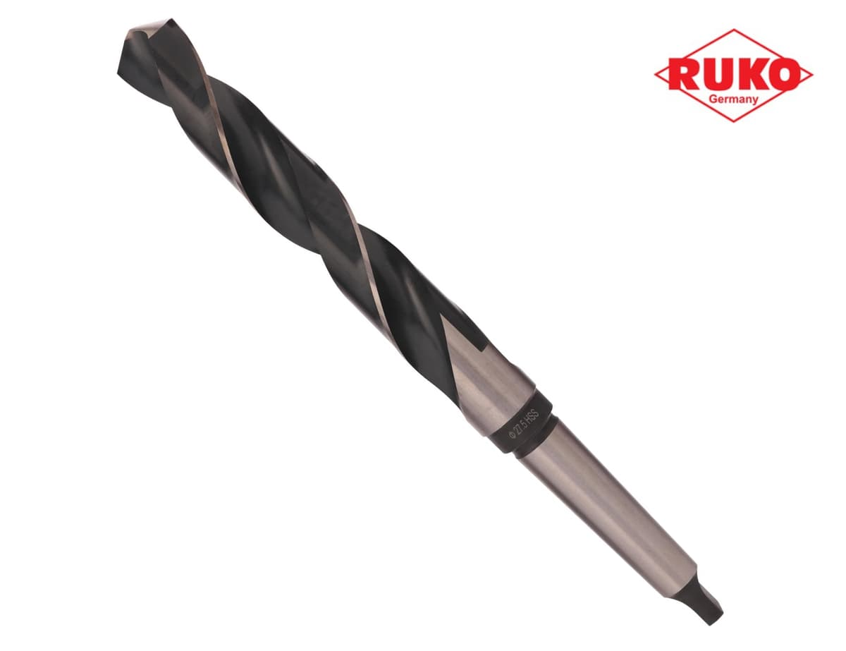 Сверло с коническим хвостовиком RUKO HSS-G 27,5x291/170 мм DIN345 h8 6xD 118° KM3 204275