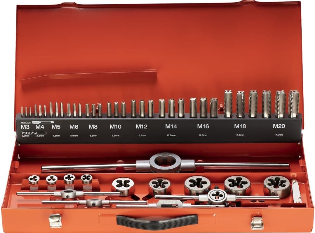 Набор метчиков и плашек RUKO 54 предмета HSS-G M3-M20 245040