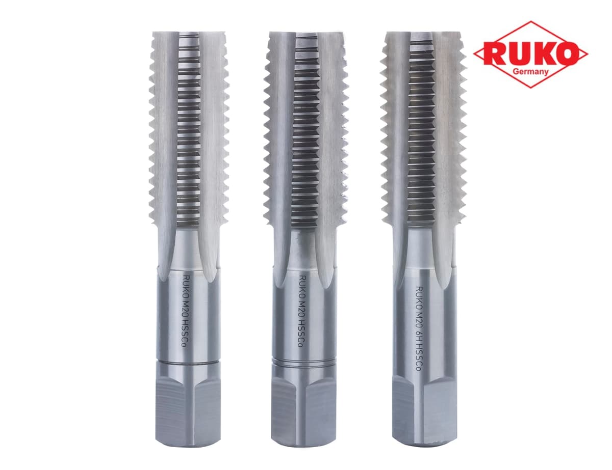 Набор метчиков RUKO HSSE DIN352 6h метрическая резьба М20х2,5 мм 3 шт 230200E