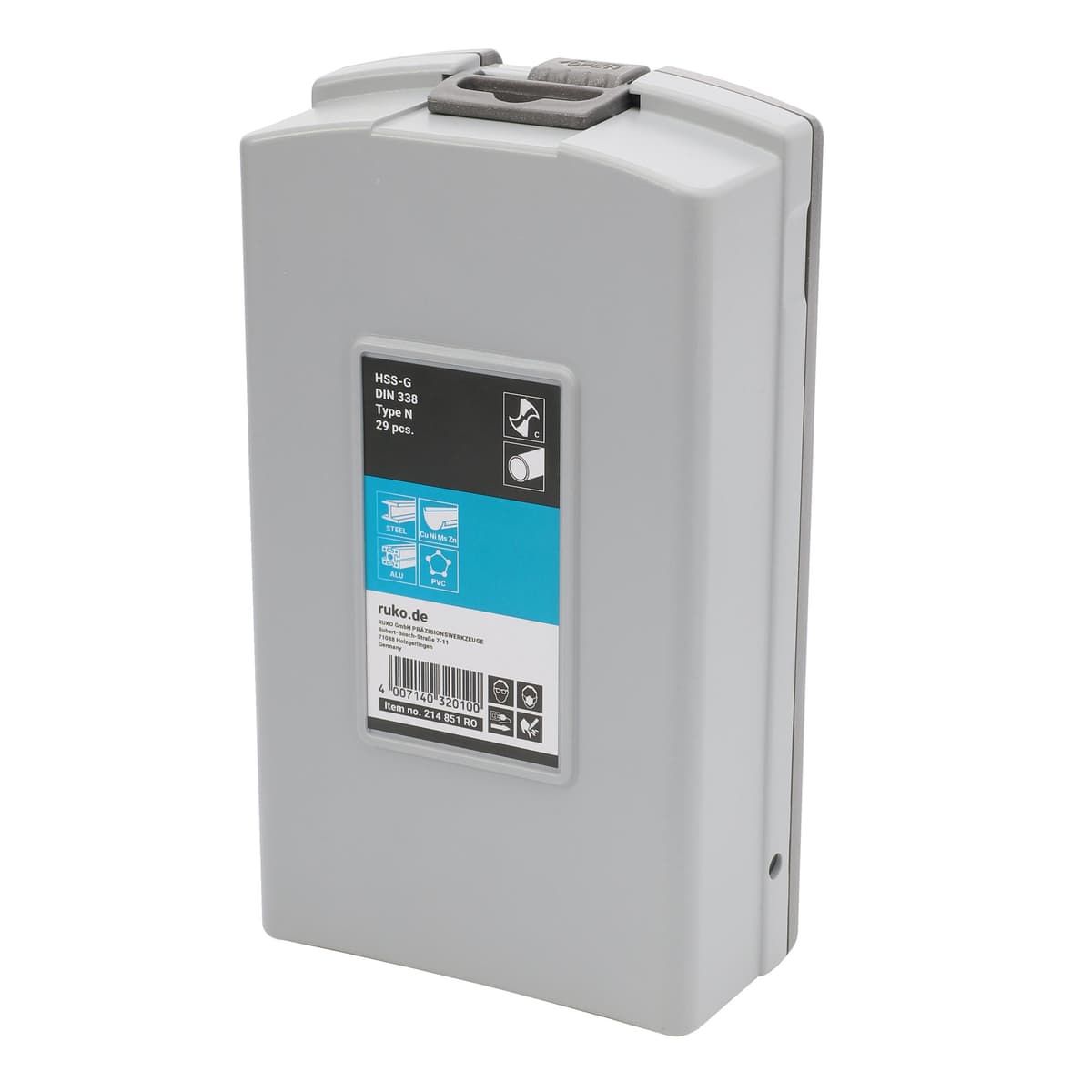 Набор сверл дюймовых RUKO HSS-G 118° DIN 338 1/16"-1/2" 29 шт 214851RO