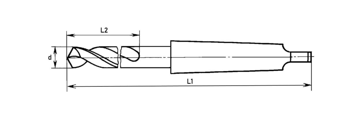 Сверло с коническим хвостовиком RUKO HSSE-Co5 23,0x253/155 мм DIN345 h8 6xD 118° KM2 204230E