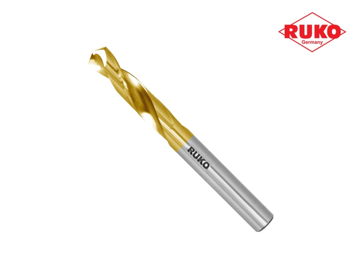 Сверло короткое по металлу RUKO HSS-G TiN 2,4x43/14 мм DIN1897 h8 3xD 118° 202024T