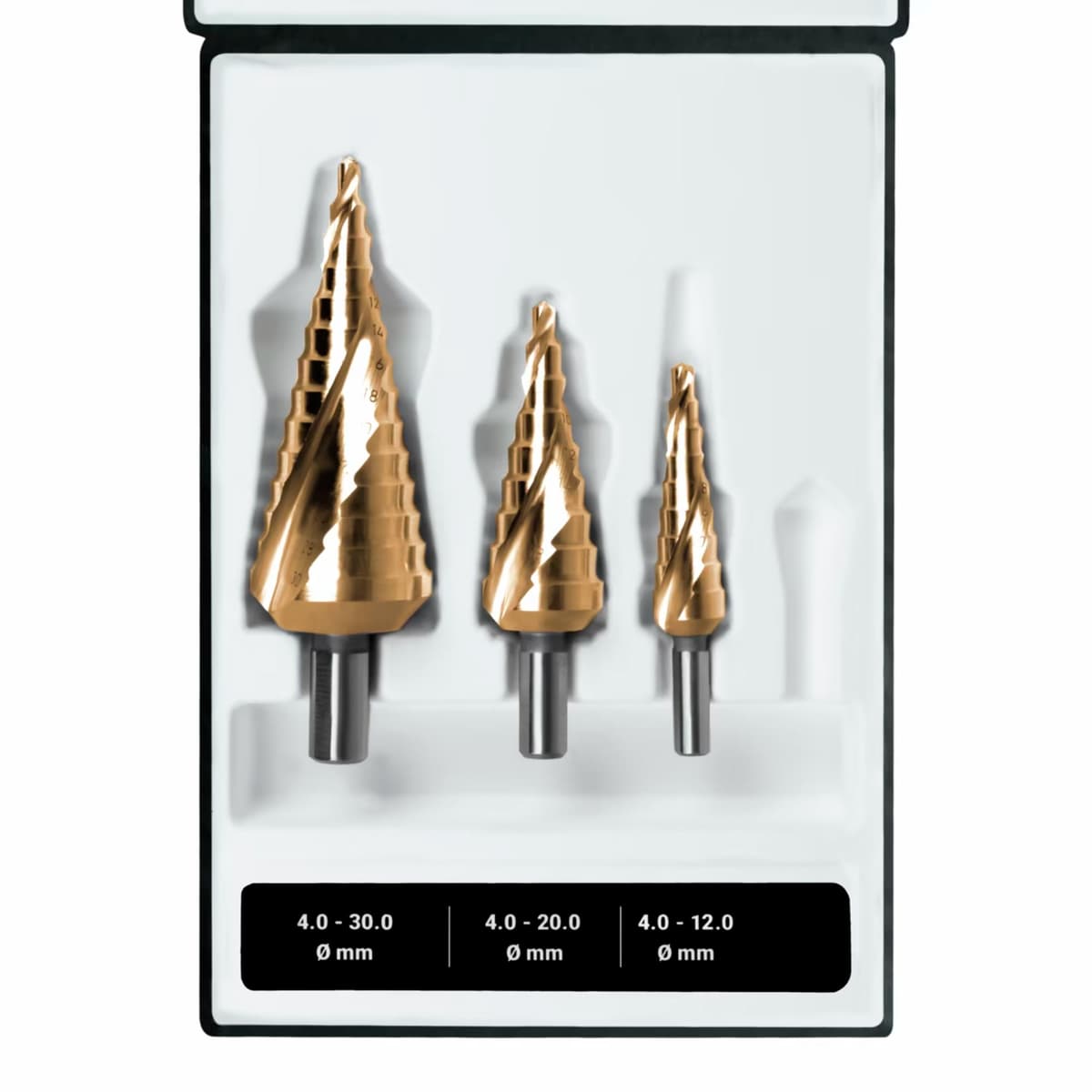 Набор ступенчатых сверл RUKO NextGeneration HSS-G TiN 4-12/4-20/4-30 мм 3 шт 101026TRK