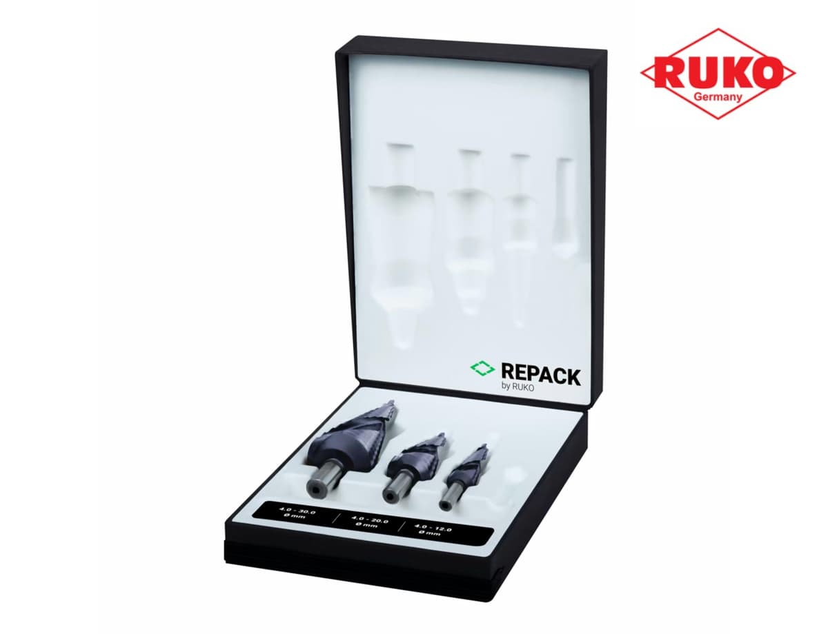 Набор ступенчатых сверл RUKO NextGeneration HSS-G TiALN 4-12/4-20/4-30 мм 3 шт 101026FRK