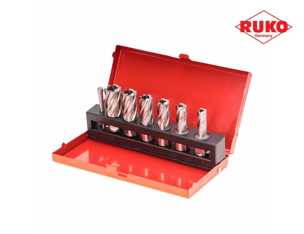 Набор корончатых сверл RUKO HSS-G Weldon19 12-22 мм 7 шт 108820