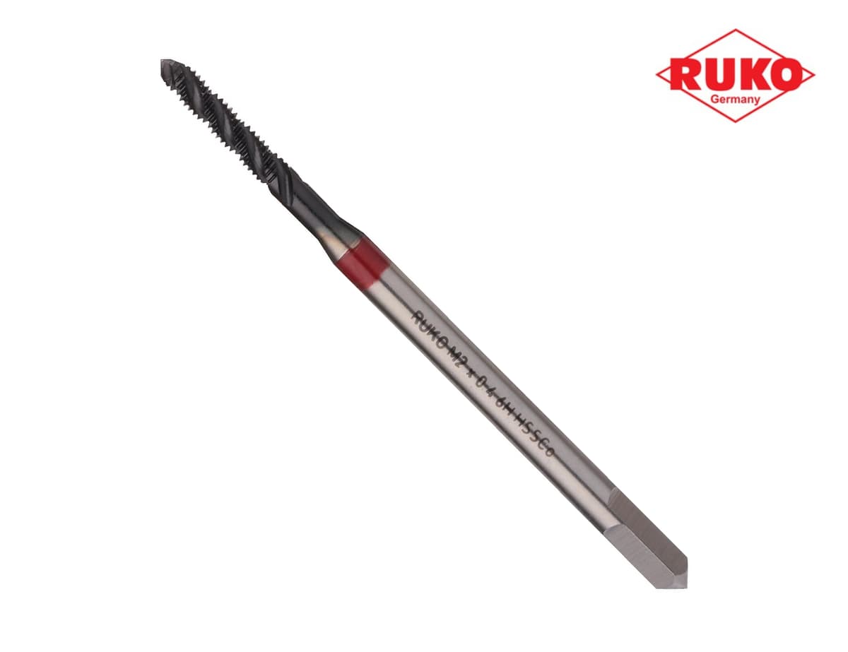 Метчик винтовой машинный RUKO HSSE TiALN DIN371 6h метрическая резьба М2х0,4 мм 234020EF
