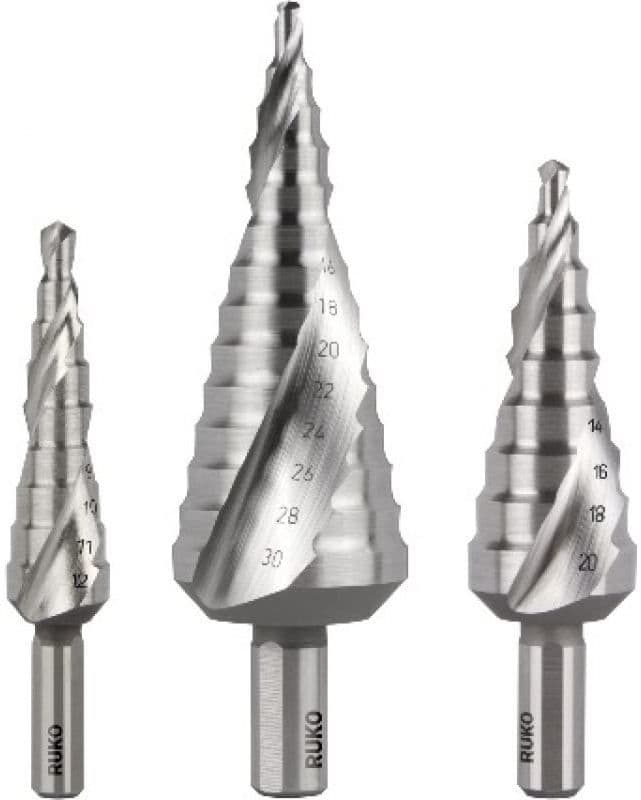 Набор ступенчатых сверл RUKO NextGeneration HSS-G 4-12/4-20/4-30 мм 3 шт 101026RO