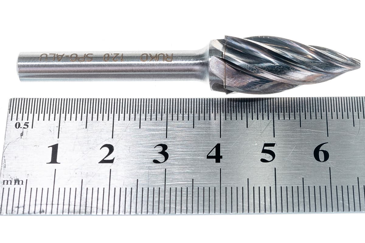 Бор-фреза твердосплавная RUKO HM ALU G(SPG) 12,0x25x65x6 мм 116028A