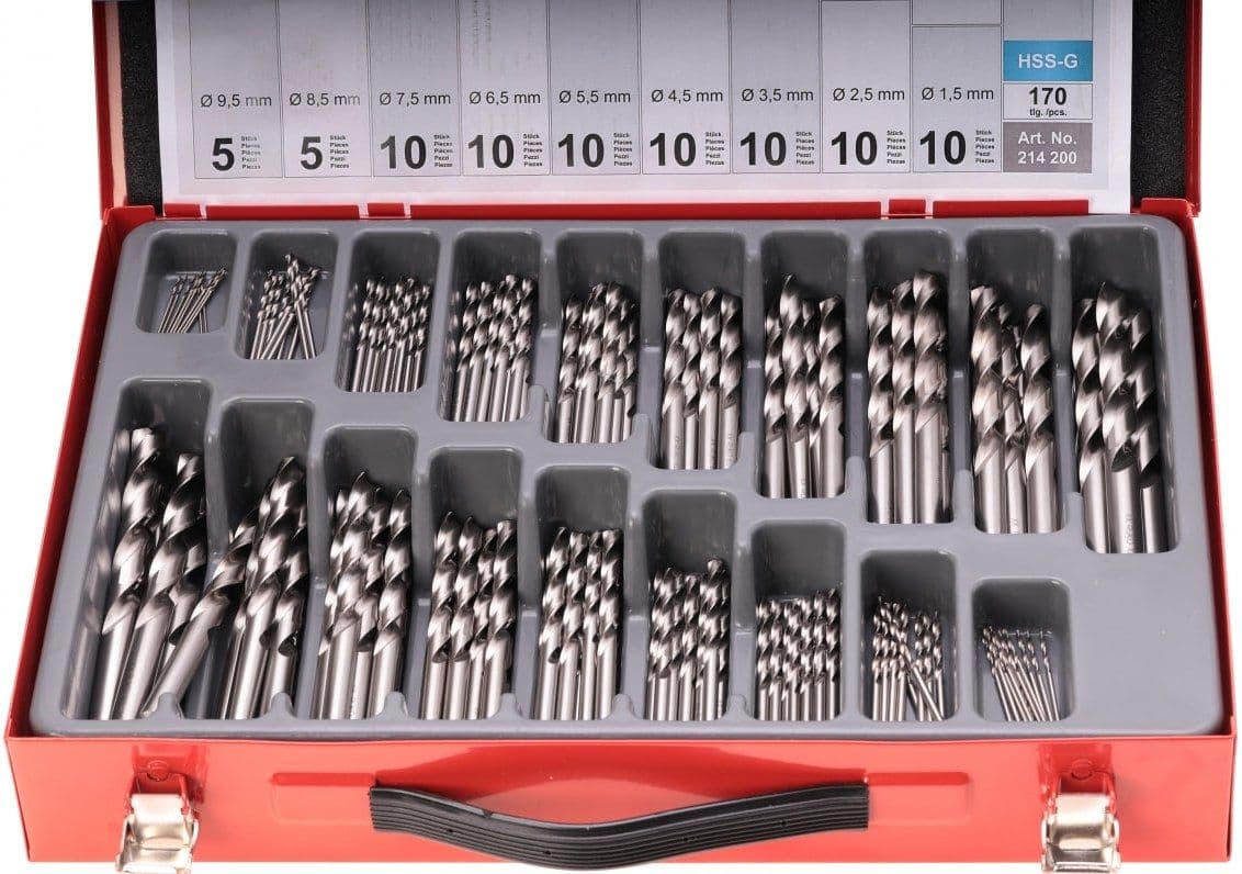 Набор сверл RUKO HSS-G 118° DIN338 1,0-10,0 мм 170 шт 214200