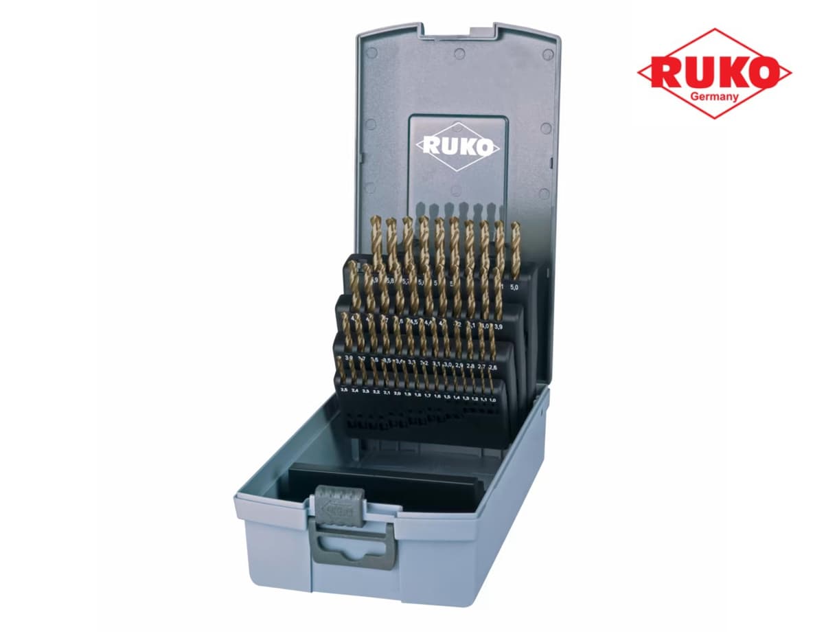 Набор сверл RUKO HSSE-Co5 130° DIN338 1,0-5,9 мм 50 шт 215217RO