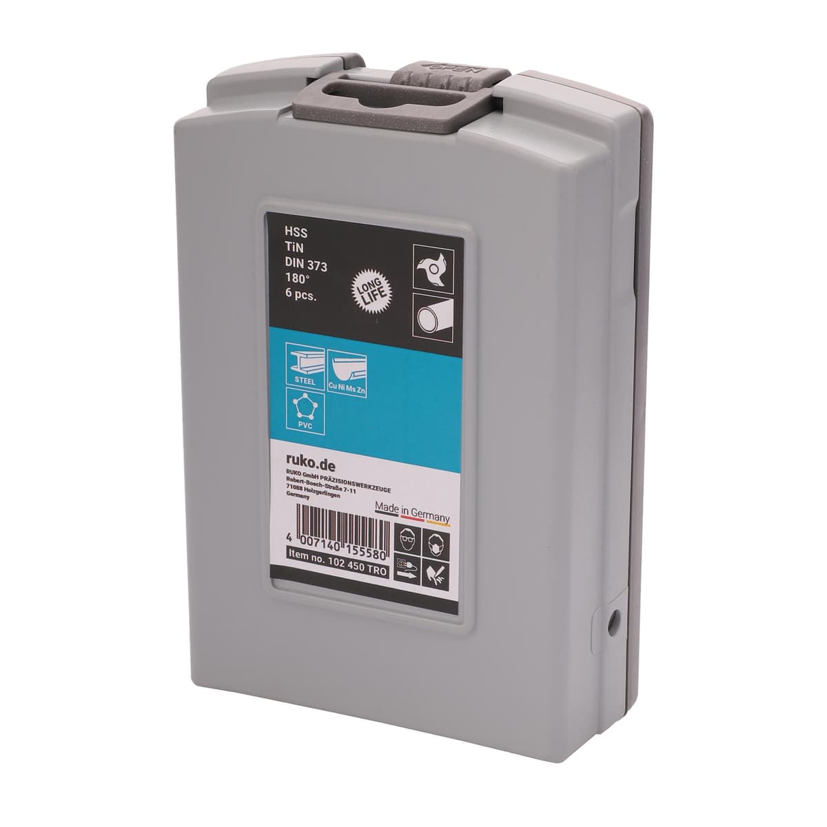 Набор цековок RUKO М3-M10 DIN373 (проходные) HSS-TiN 6 шт 102450TRO