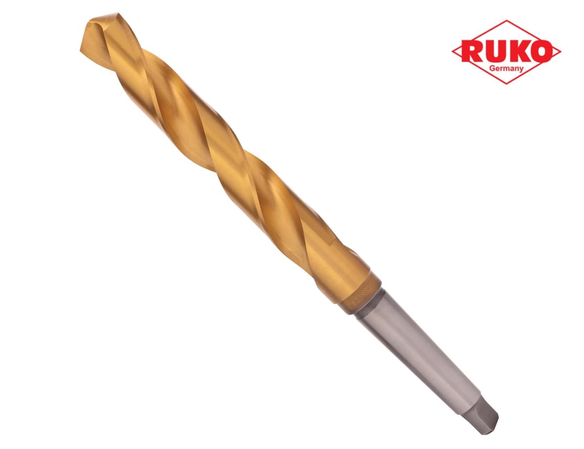 Сверло с коническим хвостовиком RUKO HSSE-Co5 TiN 22,0x248/150 мм DIN345 h8 6xD 118° KM2 204220T