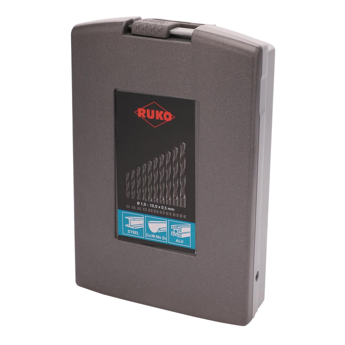 Набор сверл RUKO HSS-R 118° DIN338 1,0-10,0 мм 19 шт 205212RO