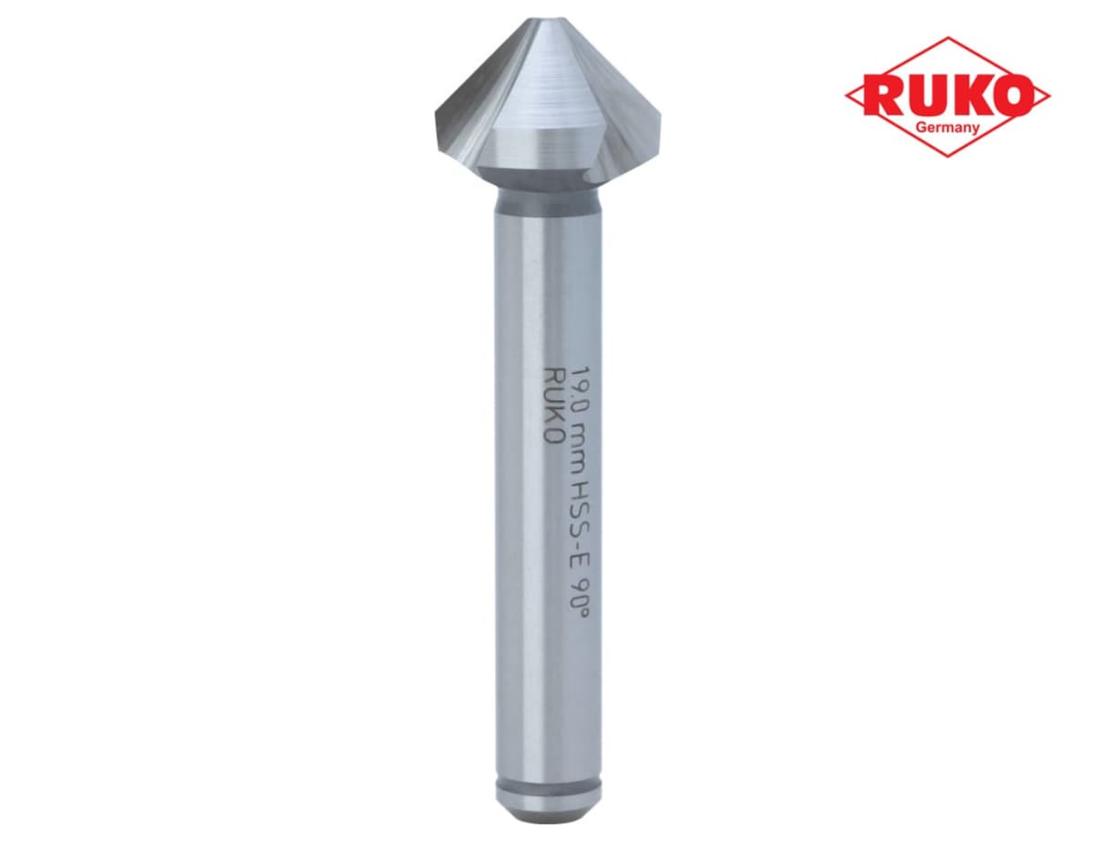 Зенковка RUKO ц/х 90° 19,0 мм HSSE-Co5 3z DIN335C L63 мм Ø10 мм M10(AF) 102120E