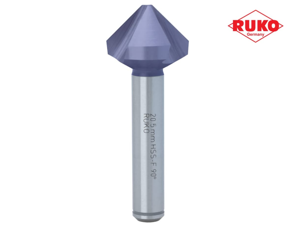 Зенковка RUKO ц/х 90° 20,5 мм HSS-G TiALN 3z DIN335C L63 мм Ø10 мм M10(BF) 102121F