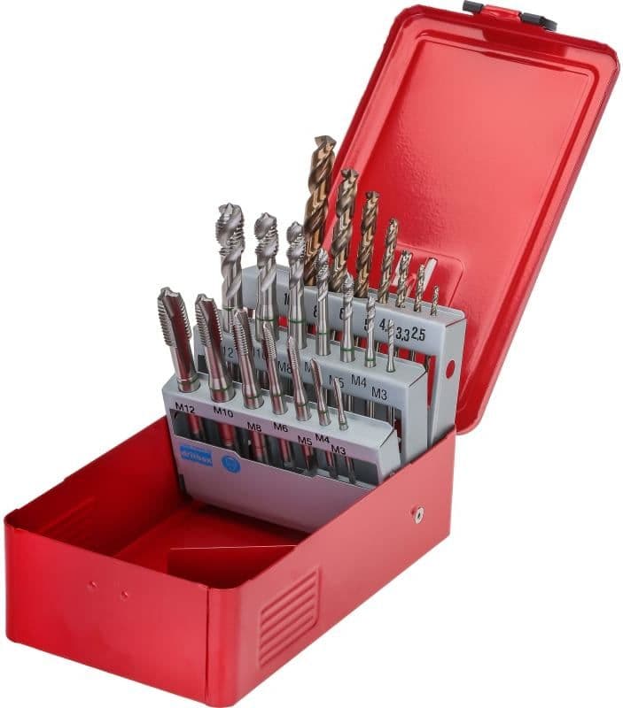 Набор машинных метчиков RUKO 21 предмет M3-M12 HSSE DIN371/376 245054