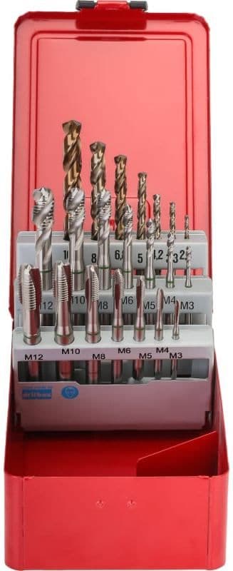 Набор машинных метчиков RUKO 21 предмет M3-M12 HSSE DIN371/376 245054