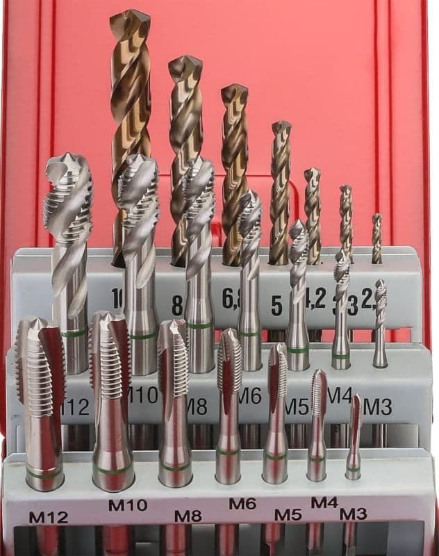 Набор машинных метчиков RUKO 21 предмет M3-M12 HSSE DIN371/376 245054