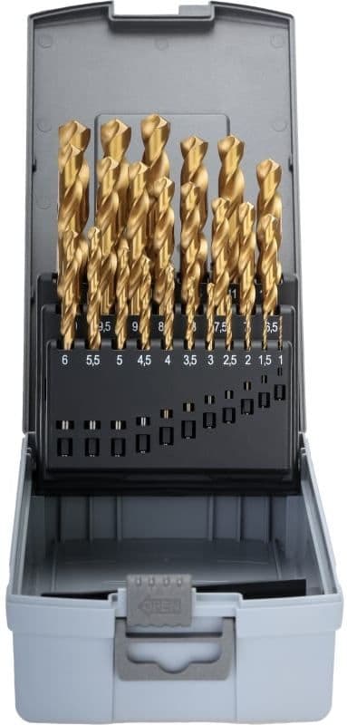 Набор сверл RUKO HSS-G TiN 118° DIN338 1,0-13,0 мм 25 шт 250215TRO