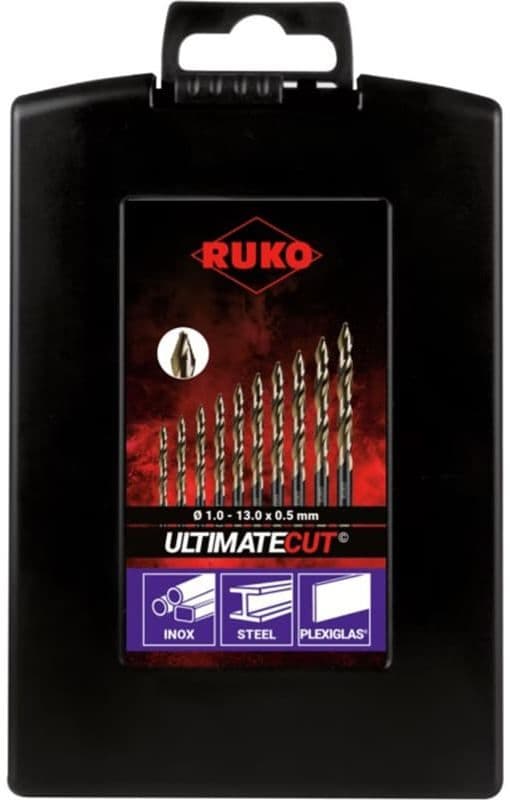 Набор сверл RUKO HSSE-Co5 FlowSTEP DIN338 1,0-13,0 мм 25 шт 259215ERO