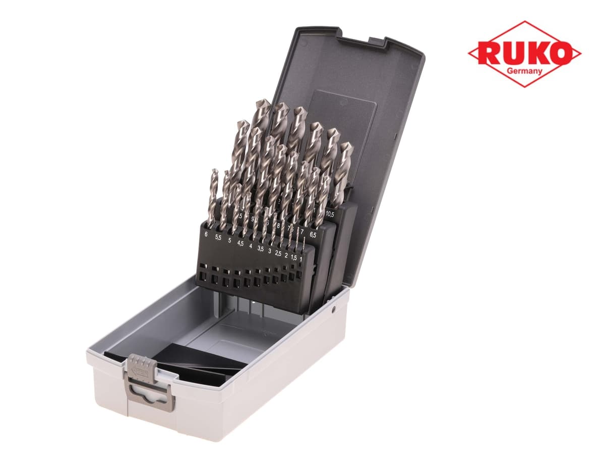 Набор сверл RUKO HSS-G 118° DIN338 1,0-13,0 мм 25 шт 214215RO