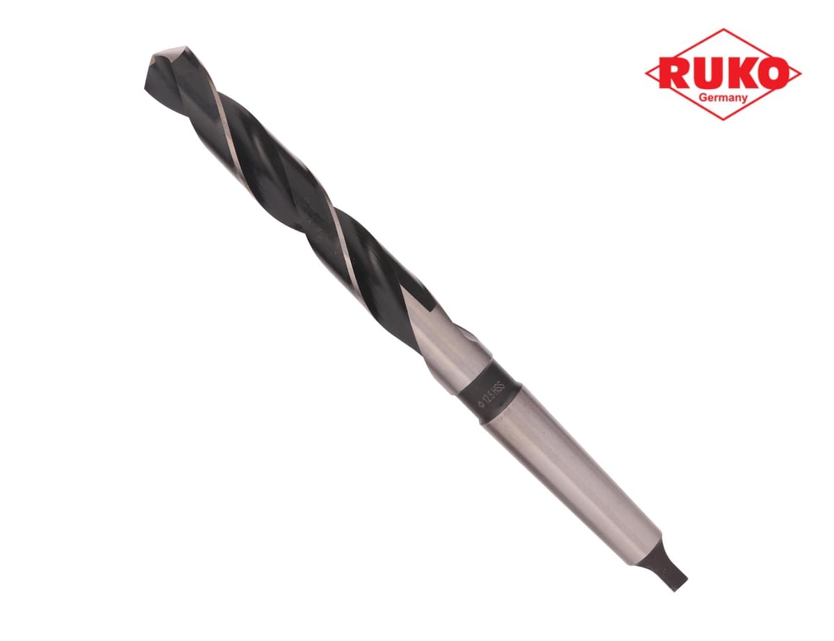 Сверло с коническим хвостовиком RUKO HSS-G 12,5x182/101 мм DIN345 h8 6xD 118° KM1 204125