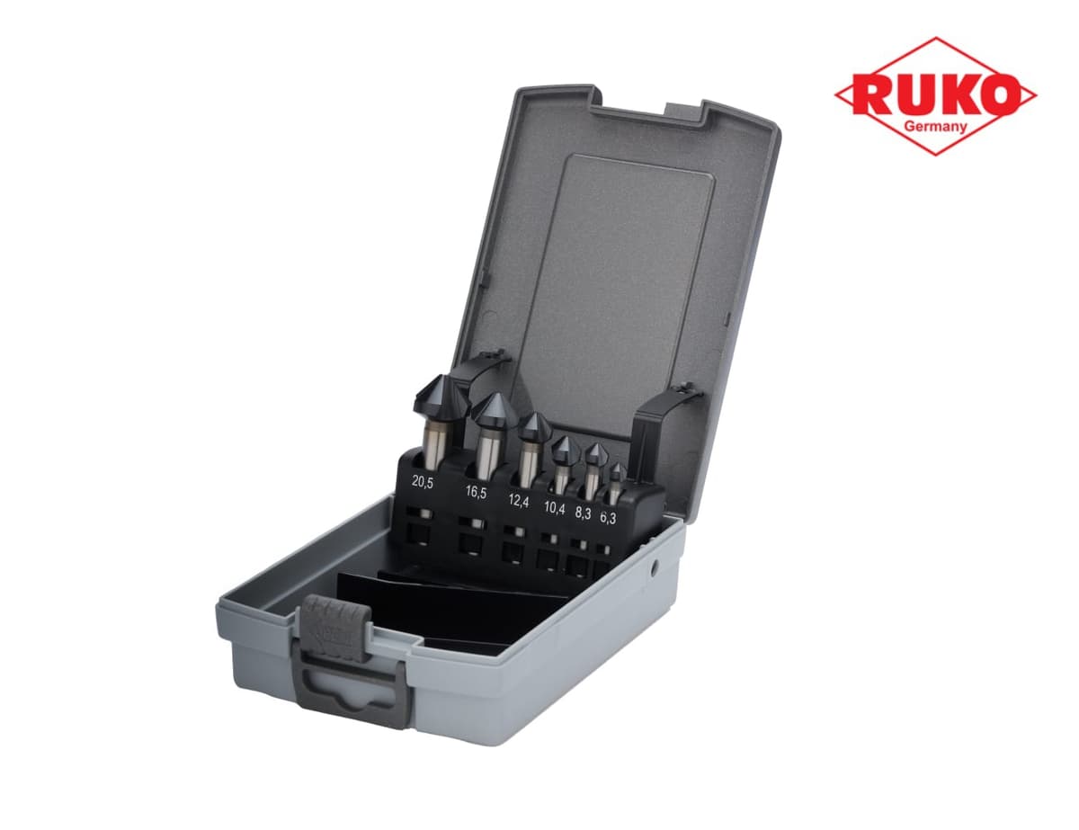 Набор зенковок RUKO 90° 6,3-20,5 мм DIN335C HSS-G TiALN 3z 6 шт 102152FRO