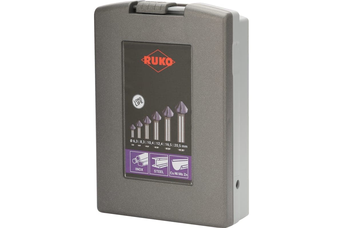 Набор зенковок RUKO 90° 6,3-20,5 мм DIN335C HSS-G TiALN 3z 6 шт 102152FRO