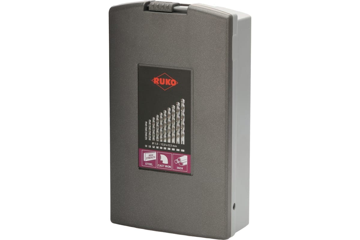Набор сверл RUKO HSSE-Co8 VA 130° DIN338 1,0-13,0 мм 25 шт 281215ERO