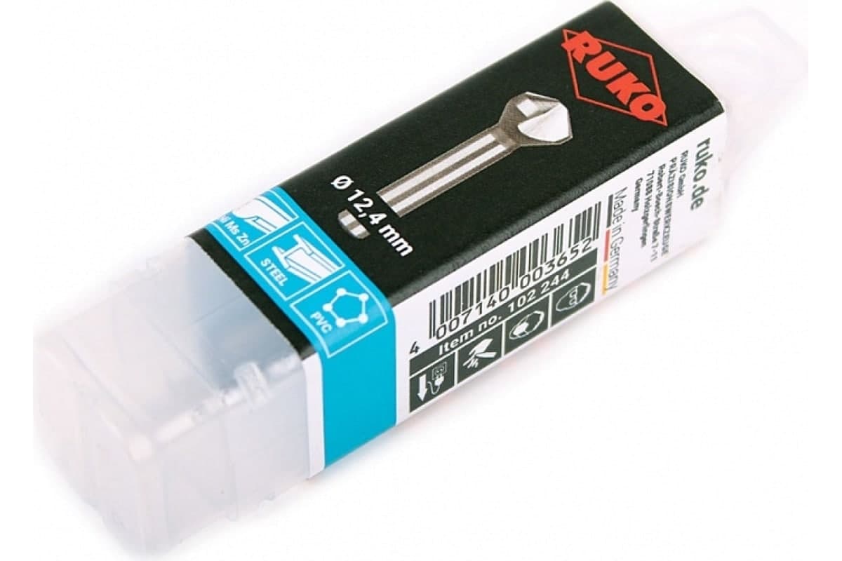 Зенковка RUKO ц/х 120° 12,4 мм HSS-G 3z L56 мм Ø8 мм 102244