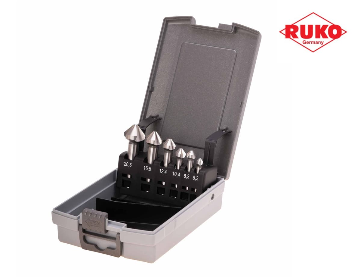 Набор зенковок RUKO 90° 6,3-20,5 мм DIN335C HSSE-Co5 3z  6шт 102152ERO