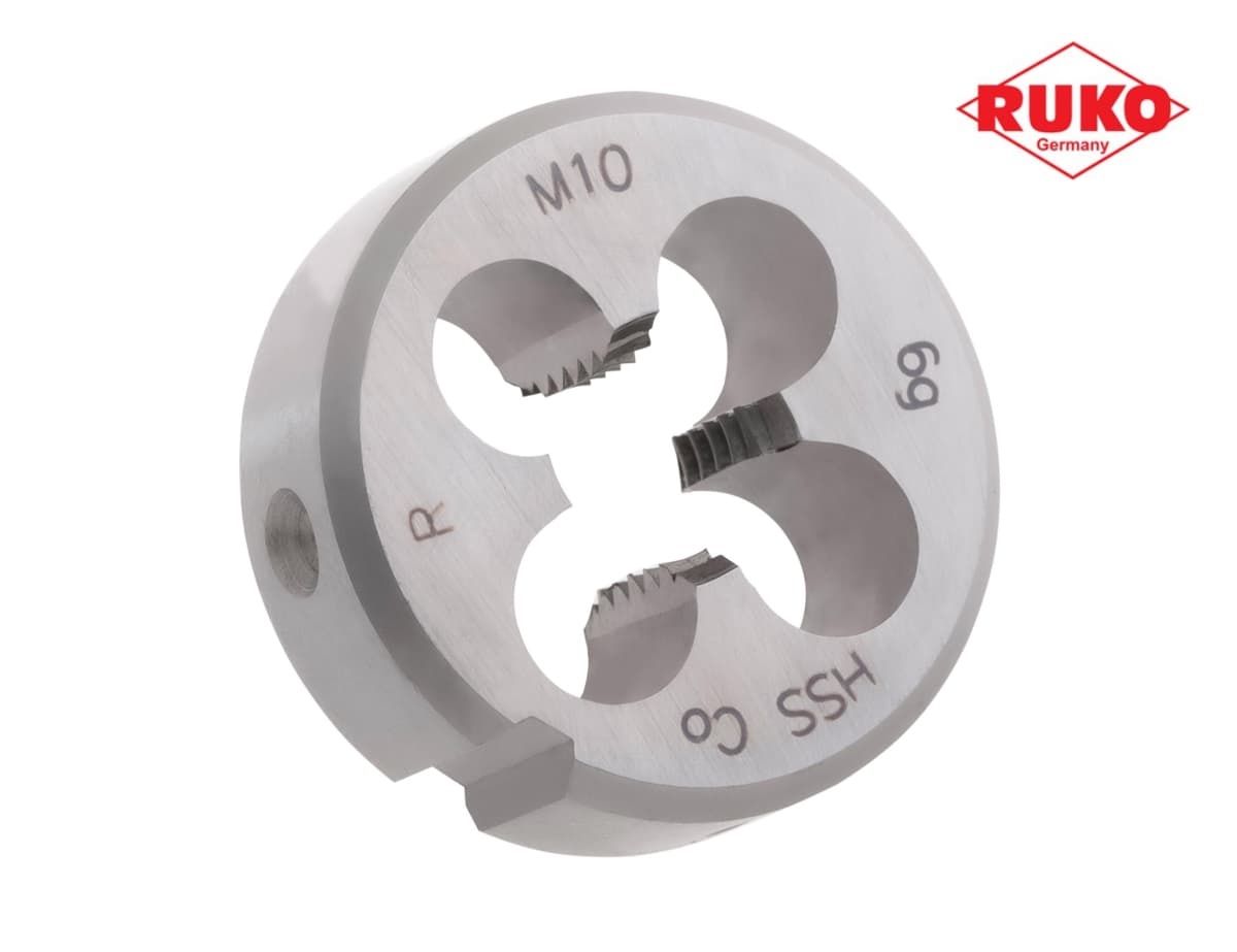 Плашка правая метрическая RUKO М10х1,5 мм HSSE DIN EN 22568 6g 30х11 мм 237100E