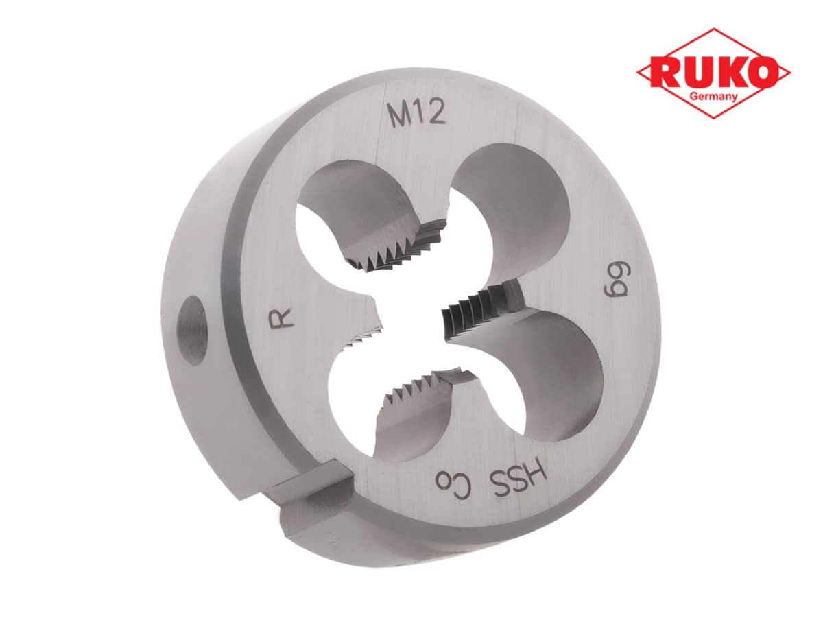Плашка правая метрическая RUKO М12х1,75 мм HSSE DIN EN 22568 6g 38х14 мм 237120E