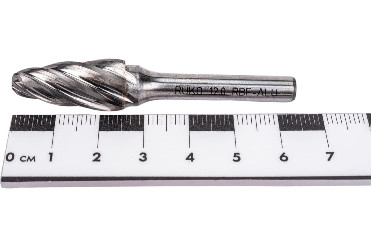 Бор-фреза твердосплавная RUKO HM ALU F(RBF) 12,0x25x65x6 мм 116033A