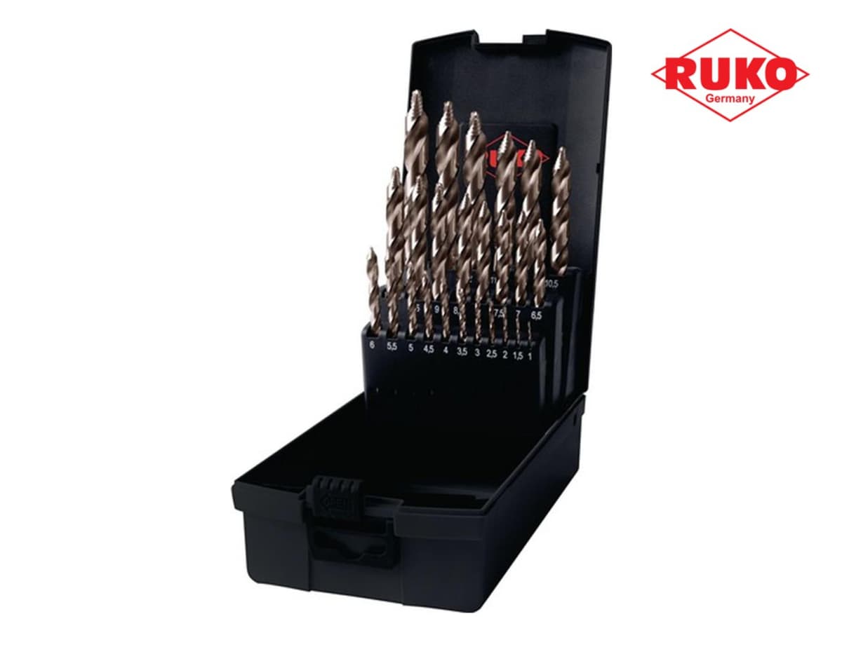Набор сверл RUKO HSSE-Co5 FlowSTEP DIN338 1,0-13,0 мм 25 шт 259215ERO