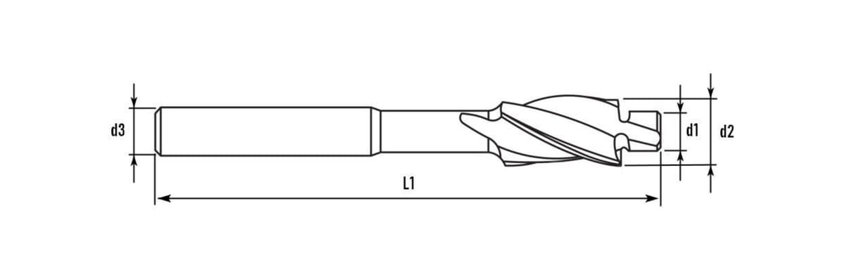 Цековка (проходная средняя) RUKO HSS-G ц/х M6 6,6/11 мм DIN373 180° 102411