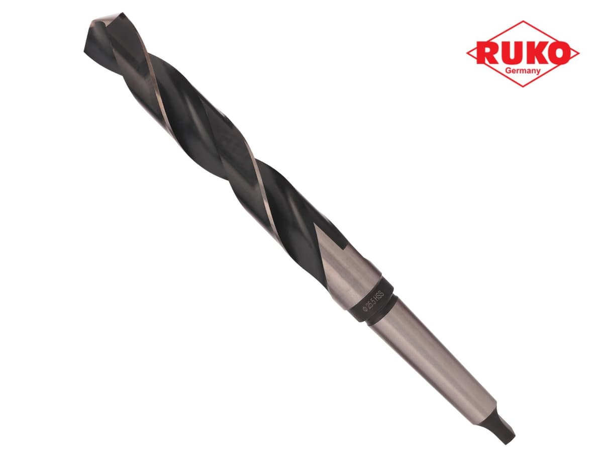 Сверло с коническим хвостовиком RUKO HSS-G 25,5x286/165 мм DIN345 h8 6xD 118° KM3 204255