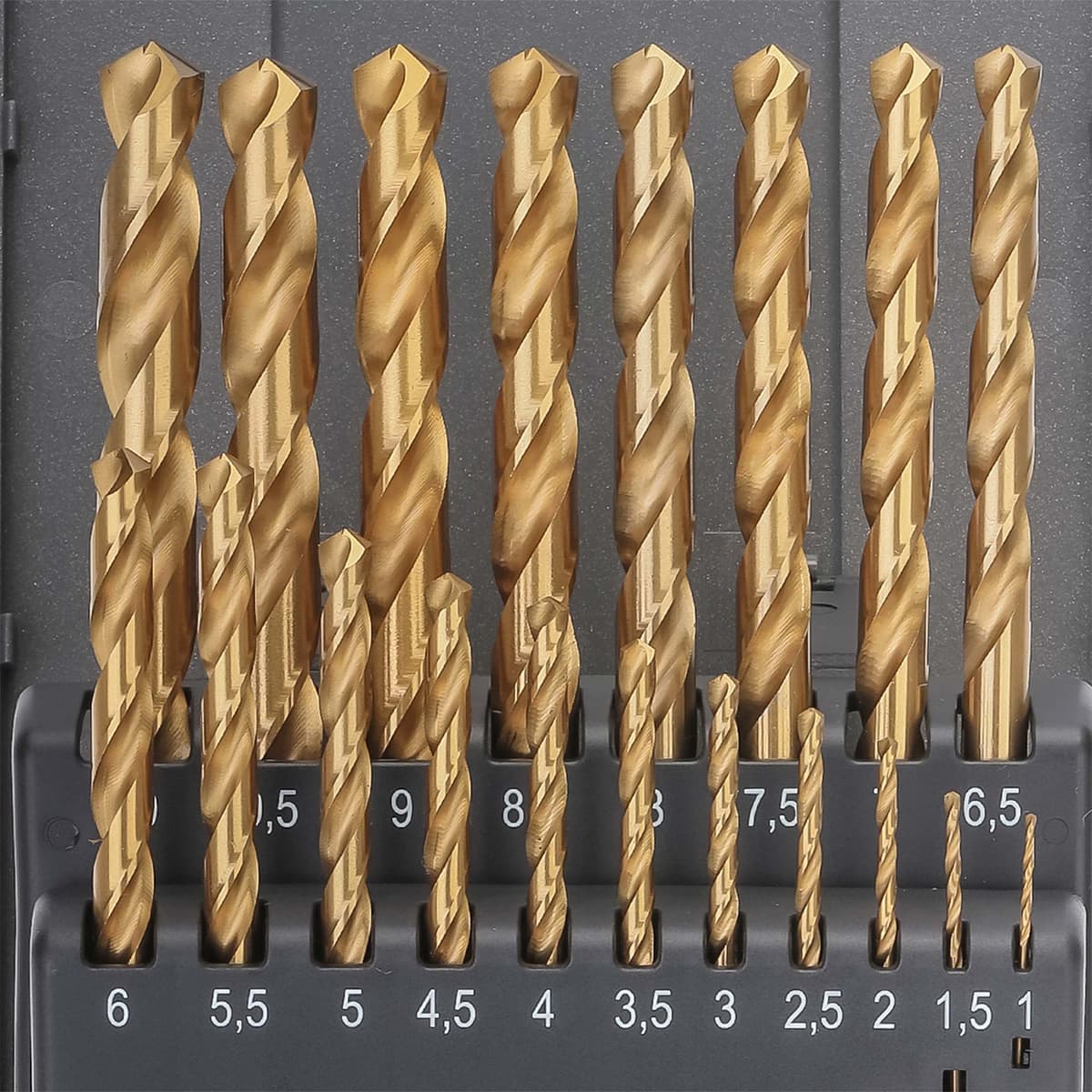 Набор сверл RUKO HSS-G TiN 118° DIN338 1,0-10,0 мм 19 шт 250214TRO