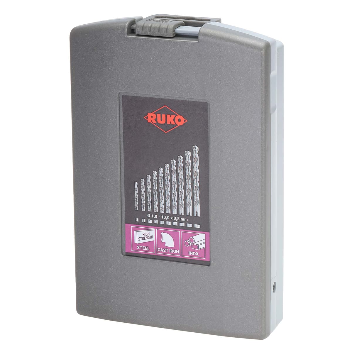 Набор сверл RUKO HSSE-Co8 VA 130° DIN338 1,0-10,0 мм 19 шт 281214ERO