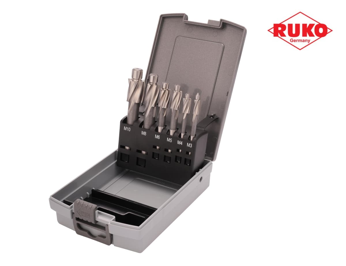 Набор цековок RUKO М3-M10 DIN373 (проходные, ср. точности) HSS 6 шт 102451RO